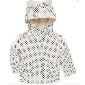 C&C California 12Mo B&W Polka Dotted Rain Jacket